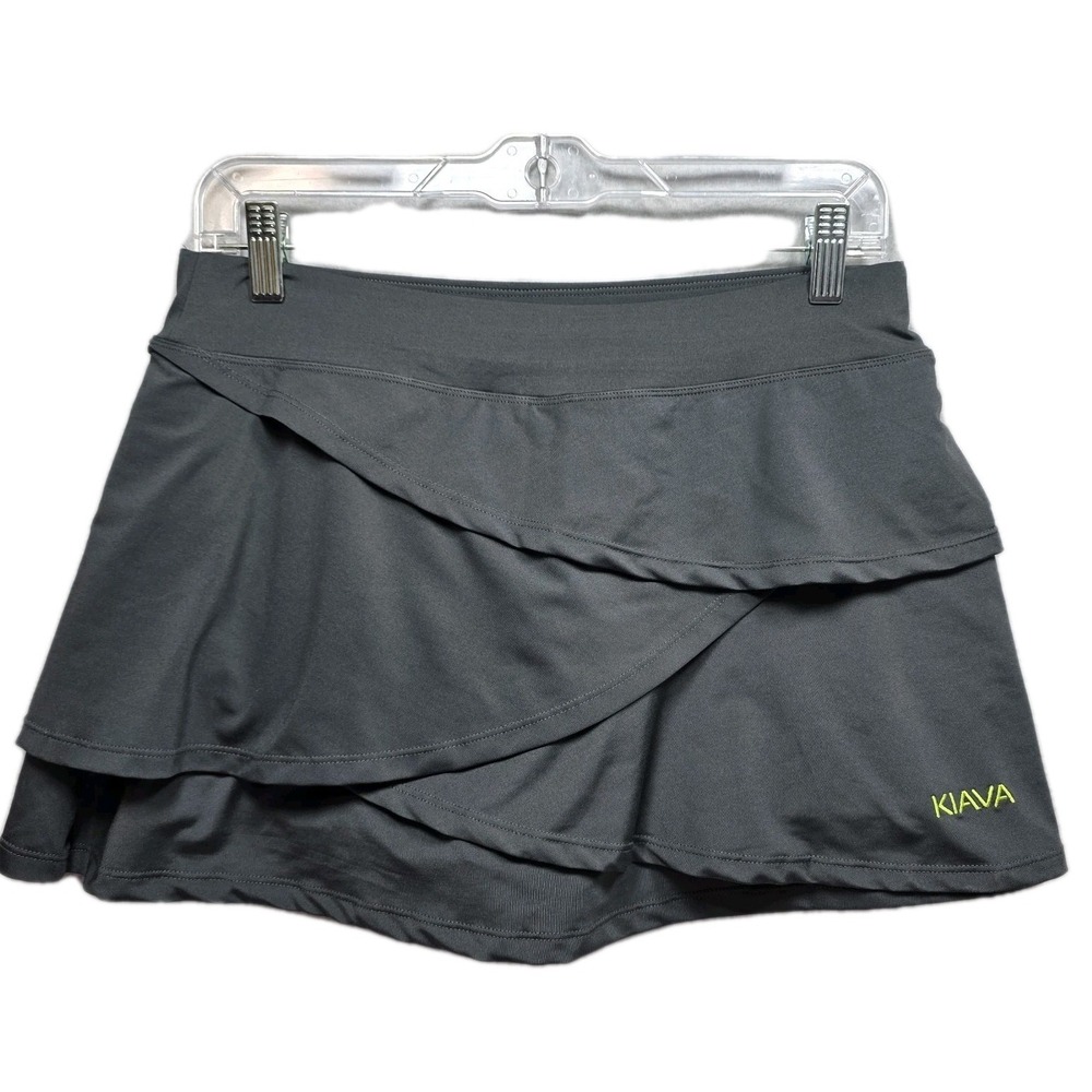 Kiava Womens Athletic Skort Built In Shorts Pocket Activewear Swim Sz S Gray